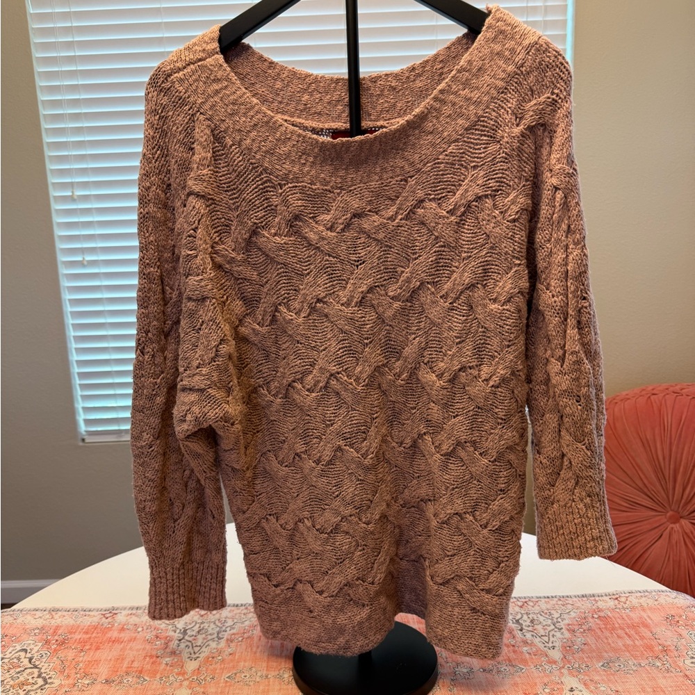Cozy Cable Knit Sweater in pink